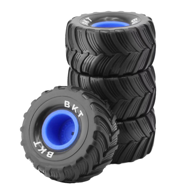 Rubber Tire & Rim Set 100 X 52mm 12mm Hex For 1/12 1/16 1/18 For Losi Min Lmt Monster Blue