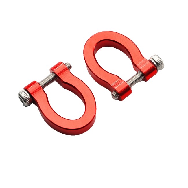 Aluminum Bumper D-ring Tow Hook For 1/10 Axial Scx10 / Traxxas Trx-4 Trx-6 Rc Crawler Red