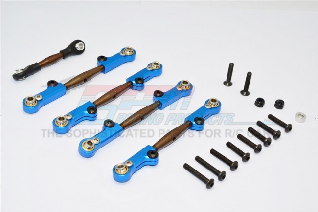 Gpm YT160S Spring Steel Completed Anti-thread  Tie Rod With Aluminium Ends 1/10 Axial Yeti Rock Racer Blue