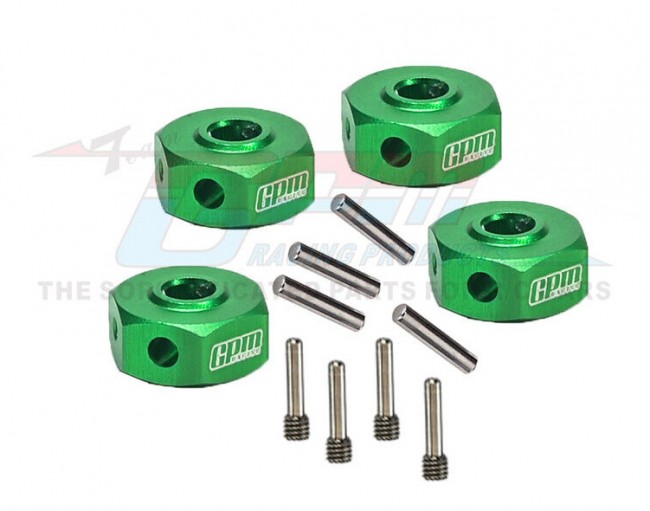 Gpm LMTM010 Aluminum 7075 Hex Adapters 12mm Los212050 For Losi 1/18 Mini Lmt Monster Los01026 Green