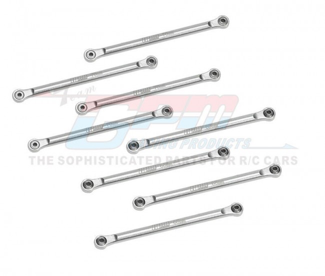 Gpm LMTM1449FR Aluminum 7075 Upper & Lower Link Bar Set Los214044 Los214045 For Losi 1/18 Mini Lmt Monster Los01026 Silver