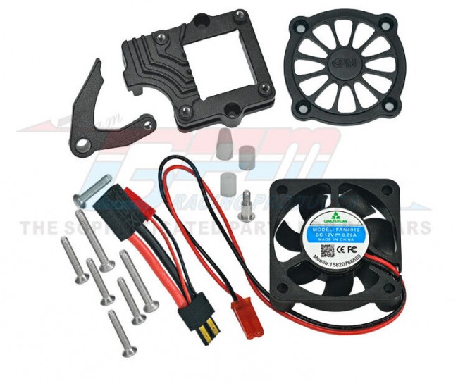 Gpm Aluminum Motor Cooling Fan With Switch For Traxxas 1/10 Trx-4 Trx-6 Cralwer Black