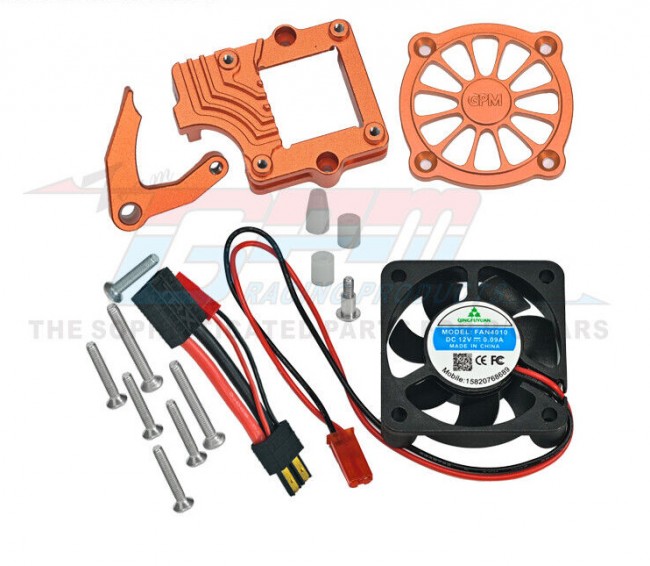 Gpm Aluminum Motor Cooling Fan With Switch For Traxxas 1/10 Trx-4 Trx-6 Cralwer Orange