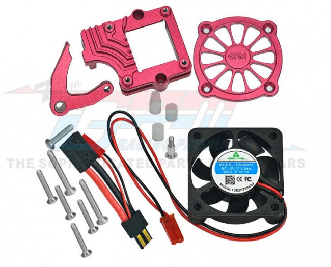 Gpm Aluminum Motor Cooling Fan With Switch For Traxxas 1/10 Trx-4 Trx-6 Cralwer Red