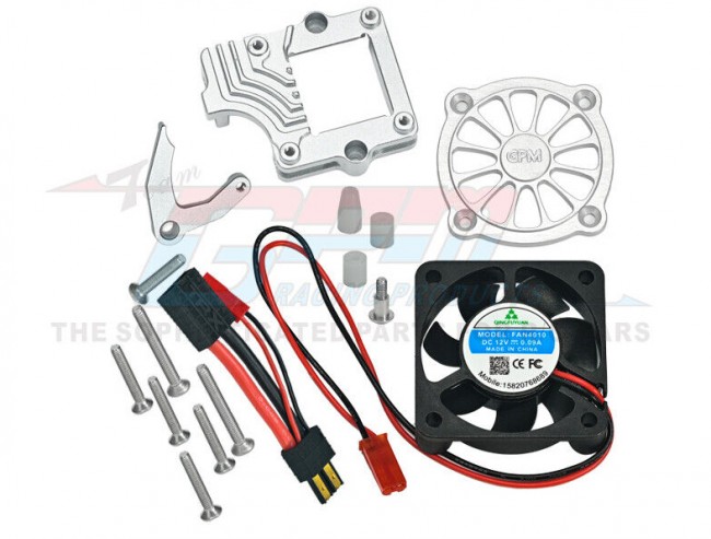 Gpm Aluminum Motor Cooling Fan With Switch For Traxxas 1/10 Trx-4 Trx-6 Cralwer Silver