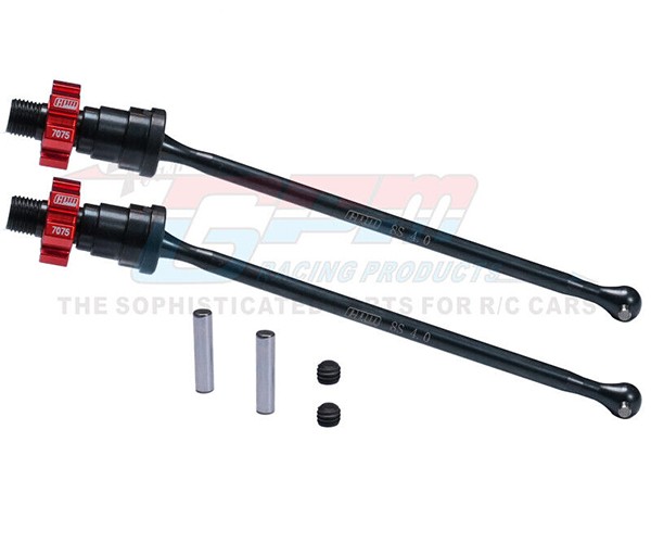 Gpm TXM8170B 7075 Alloy Hex W/ Carbon Steel Front / Rear Driveshaft Cvd 7750x 7768 For Trxxas 1/5 X-maxx 8s Red