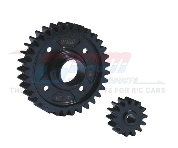 Gpm Txm81433ts Carbon Steel Center Diff Output Gear 33t & Input Gear 14t 7784x 7785x For Traxxas 1/6 Xrt 8s 1/5 X-maxx 8s Monster 
