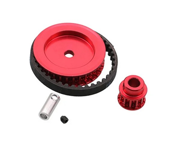 Aluminum Belt Gears Pulley Conversion Kit 12t / 30t For Traxxas 1/10 Rc Trx-4 Trx-6 Crawler Red