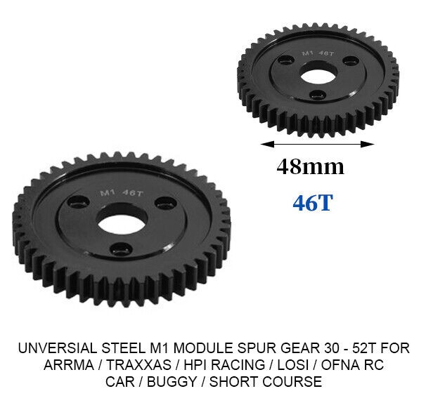 Universal Steel M1 Spur Gear 30t - 52t For Rc Traxxas Arrma Hpi Racing Losi Mugen Seprent Ofna Rc Car Monster Truck 46t