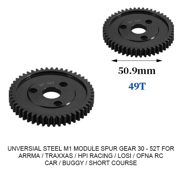 Universal Steel M1 Spur Gear 30t - 52t For Rc Traxxas Arrma Hpi Racing Losi Mugen Seprent Ofna Rc Car Monster Truck 49t