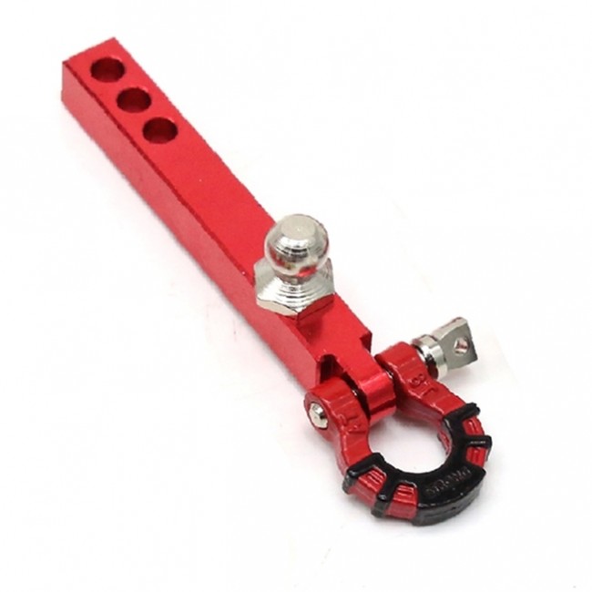 Metal Rear Bumper Tow Trailer Hook Hitch Red For 1/10 Rc Traxxas Trx-4 / Axial Scx10 Crawler Truck Red
