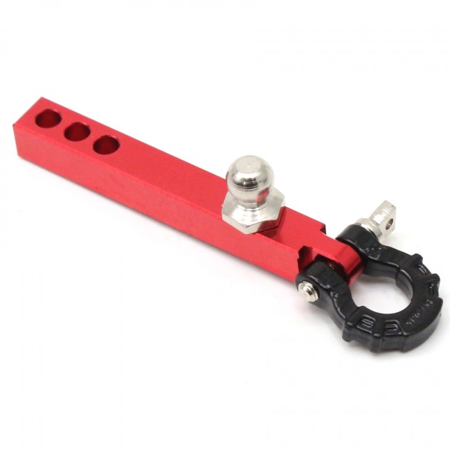 Metal Rear Bumper Tow Trailer Hook Hitch Red For 1/10 Rc Traxxas Trx-4 / Axial Scx10 Crawler Truck Black