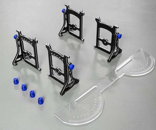 Professional Aluminum Universal Chassis Setup System Camber Caster Toe Gauge Setting For 1/10 Rc Car Black W/ Blue