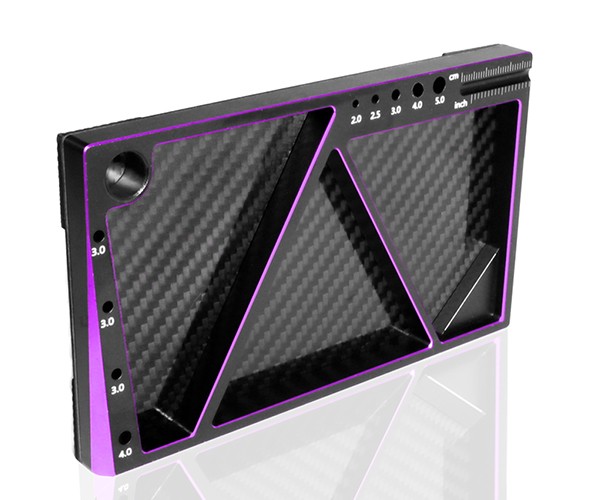 Aluminum And Carbon Fiber Multi-function Screw Storage Tray For Rc Touring Buggy Monster Truck Purple