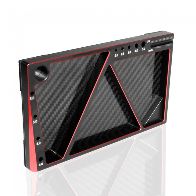 Aluminum And Carbon Fiber Multi-function Screw Storage Tray For Rc Touring Buggy Monster Truck Red