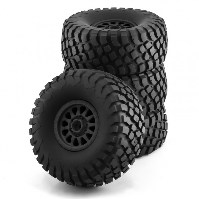 Tire & Rim Set 138 X 55mm 17mm Hex For 1/7 1/8 Arrma Mojave / Traxxas Udr Truck Black