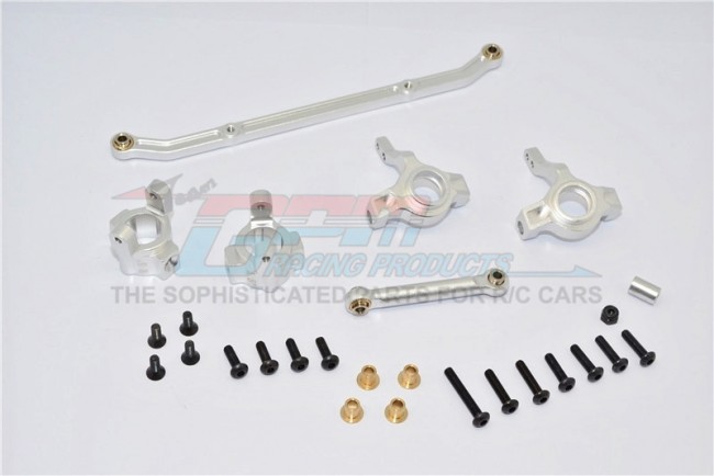 Alloy Front C-hub & Front Knuckle Arm (toe-in 5 Degree) & Scx160 Tie Rod Axial Scx10 Silver