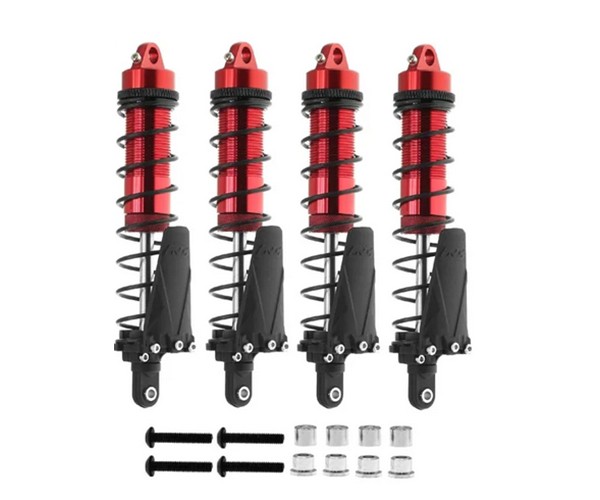 Aluminum Big Bore Oil Damper With Perch Set 100mm 4pcs For 1/10 Rc Car Crawler Buggy Truck Red