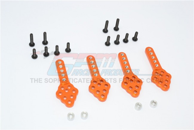 Alloy Front+rear Adjustable Damper  Mount With Multiple Holes(upward &  Downward The Chassis) Axial Scx10 Orange