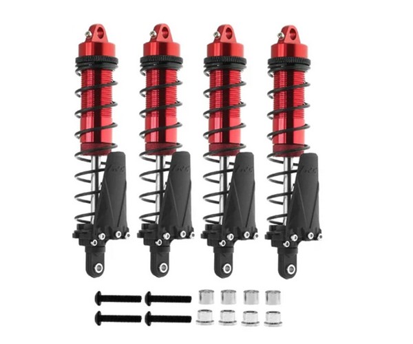 Aluminum Big Bore Oil Damper With Perch Set 110mm 4pcs For 1/10 Rc Car Crawler Buggy Truck Red