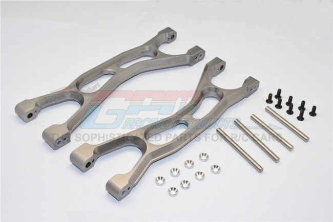 Gpm TXM054F/R Aluminium Front / Rear Upper Arms For 6s Traxxas Xmaxx 6s 8s Gun Silver