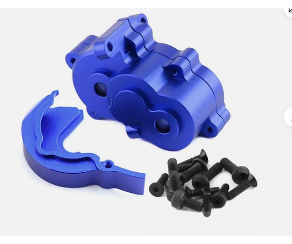 Aluminum Gearbox With Motor Cover 7091 7379r For Traxxas 1/16 Rc Mini E-revo Summit Slash Blue