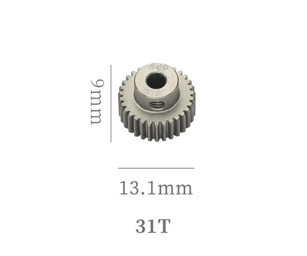 Hard Coated Aluminum 64p Pitch 21t - 40t Pinion Gear For 1/8 1/10 Rc Car Buggy Short Course 31t