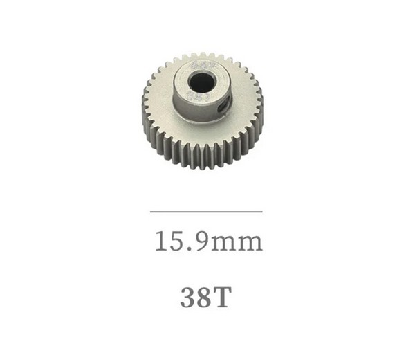 Hard Coated Aluminum 64p Pitch 21t - 40t Pinion Gear For 1/8 1/10 Rc Car Buggy Short Course 38t