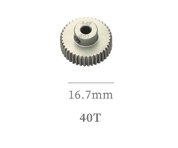 Hard Coated Aluminum 64p Pitch 21t - 40t Pinion Gear For 1/8 1/10 Rc Car Buggy Short Course 40t