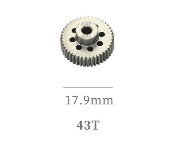 Hard Coated Aluminum 64p Pitch 41t - 54t Pinion Gear For 1/8 1/10 Rc Car Buggy Short Course 43t
