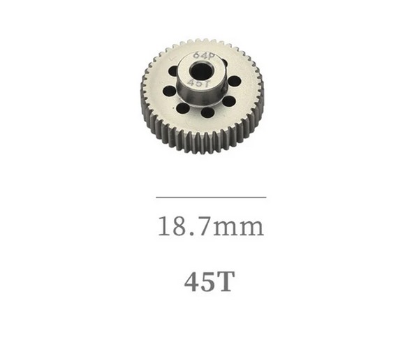 Hard Coated Aluminum 64p Pitch 41t - 54t Pinion Gear For 1/8 1/10 Rc Car Buggy Short Course 45t