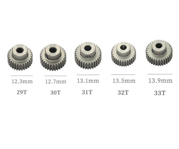 Hard Coated Aluminum 64p Pitch 21t - 44t 5pcs Pinion Gear Et For 1/8 1/10 Rc Car Buggy 29t - 33t