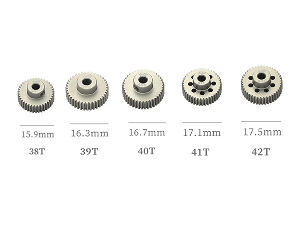 Hard Coated Aluminum 64p Pitch 21t - 44t 5pcs Pinion Gear Et For 1/8 1/10 Rc Car Buggy 38t - 42t