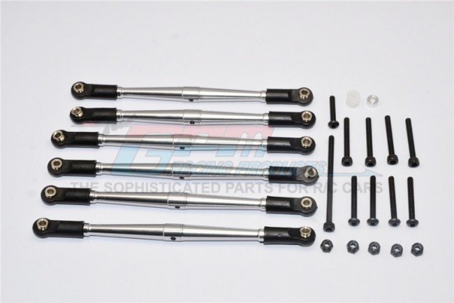 Aluminium Adjustable Link Parts For 308mm Wheelbase  Axial Scx10 Gun Silver