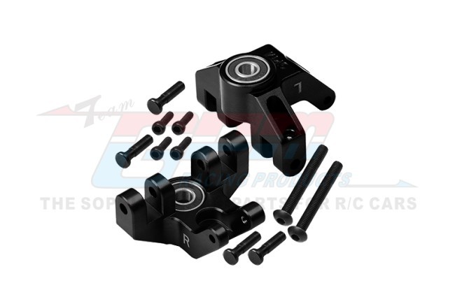 Aluminum 7075 Front Spindle Set Larger Inner Bearing Los244004 For Losi 1/8 Lmt Solid Axle 4wd Monster Los04022 Los04021 Los04024 Black