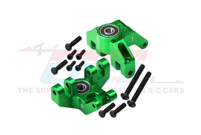 Aluminum 7075 Front Spindle Set Larger Inner Bearing Los244004 For Losi 1/8 Lmt Solid Axle 4wd Monster Los04022 Los04021 Los04024 Green