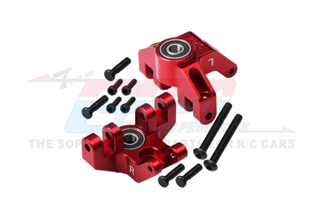 Aluminum 7075 Front Spindle Set Larger Inner Bearing Los244004 For Losi 1/8 Lmt Solid Axle 4wd Monster Los04022 Los04021 Los04024 Red