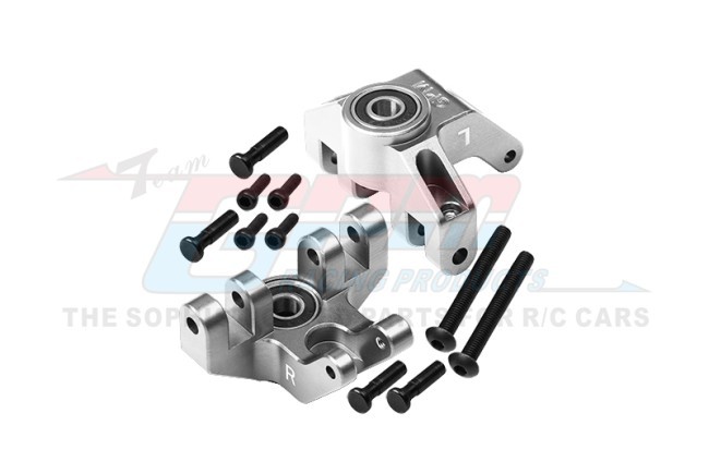 Aluminum 7075 Front Spindle Set Larger Inner Bearing Los244004 For Losi 1/8 Lmt Solid Axle 4wd Monster Los04022 Los04021 Los04024 Silver