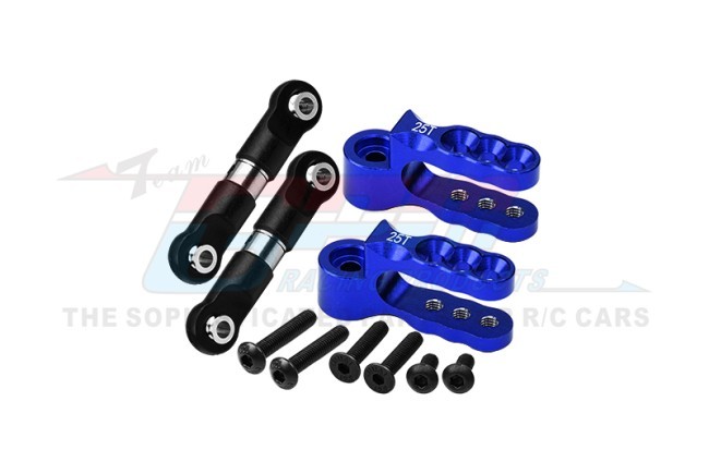 Aluminum 7075 Servo Horn 25t With Stainless Steel Adjustable Steering Link 5345r For Traxxas 1/10 E-revo Vxl Slayer Pro Summit T-maxx Blue