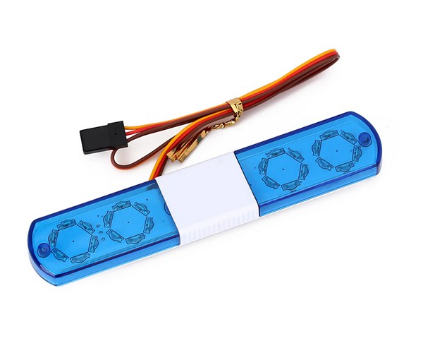 Led Police Flash Light Bar- 113mm 5 Mode For 1/10 1/12 1/14 Rc On-road Tamiya Drift D4 D5 D6 Tractor Car Blue