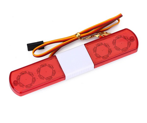 Led Police Flash Light Bar- 113mm 5 Mode For 1/10 1/12 1/14 Rc On-road Tamiya Drift D4 D5 D6 Tractor Car Red