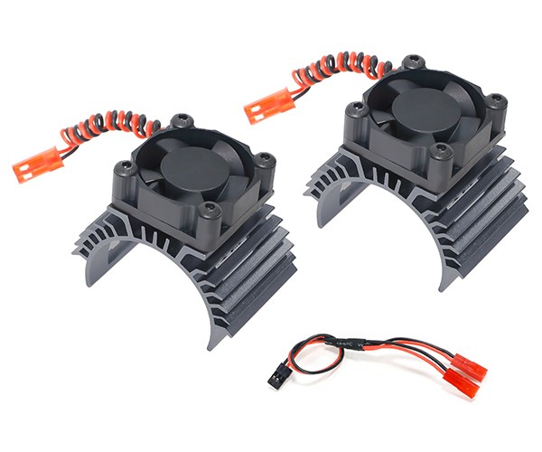 Aluminum Twin Cooling Fan Motor Heatsink 36mm 540 550 3650 For 1/8 1/10 Rc Tamiya Rc Car Gun Silver