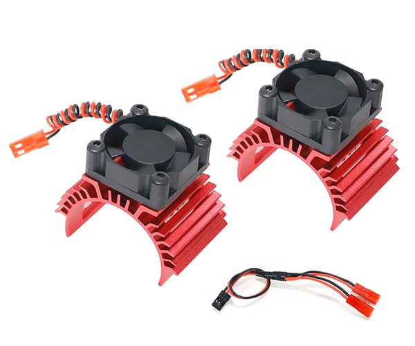 Aluminum Twin Cooling Fan Motor Heatsink 36mm 540 550 3650 For 1/8 1/10 Rc Tamiya Rc Car Red