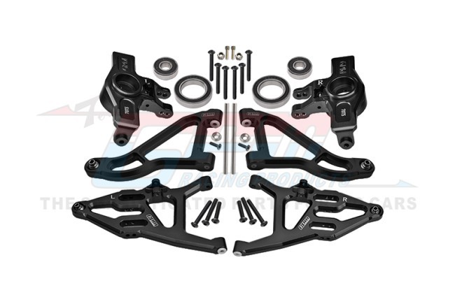 Aluminum Front Knuckle Arms Front Upper & Lower Suspension Arms Set 8552 For Traxxas 1/7 Udr Unlimited Desert Racer Black