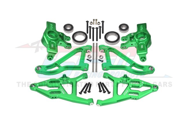 Aluminum Front Knuckle Arms Front Upper & Lower Suspension Arms Set 8552 For Traxxas 1/7 Udr Unlimited Desert Racer Green