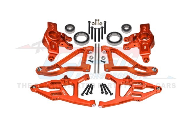 Aluminum Front Knuckle Arms Front Upper & Lower Suspension Arms Set 8552 For Traxxas 1/7 Udr Unlimited Desert Racer Orange