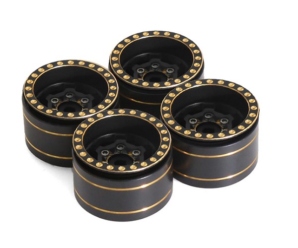 Brass 1.0 Inch Brass Beadlock Wheel Rim For Traxxas 1/18 Trx-4m / Axial Ax24 Scx24 Crawler Type A