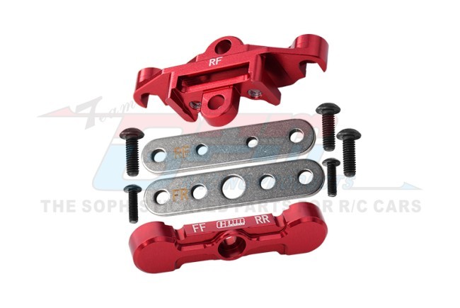 Gpm TXMS009N 7075 Alloy Rear Tie Bar Mounts & Suspension Pin Retainers 8916 8927 For Traxxas 1/10 Maxx W/widemaxx / Maxx Slash Monster Red