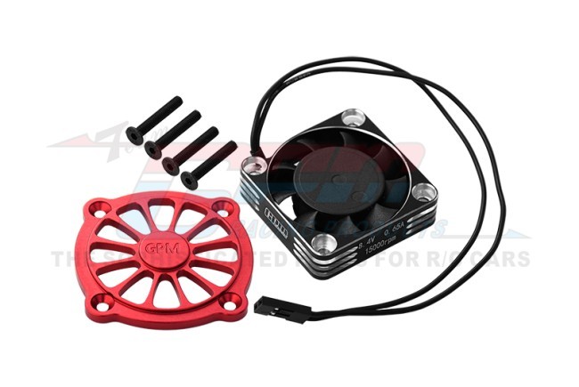 Gpm MGO018FANA 7075 Alloy Motor Heatsink With Metal Frame Cooling Fan And Protective Cover For Arrma 1/10 Gorgon Monster Red