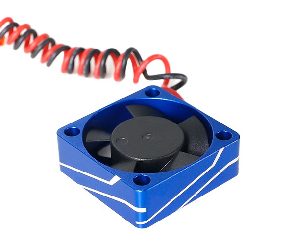 Aluminium One-piece Cooling Fan - Line Pattern 30 X 30mm 4.8v-8.4 84000rpm Blue